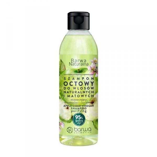 BARWA Naturalna Szampon do włosów Octowy oczyszczający- włosy naturalne i matowe  300ml
