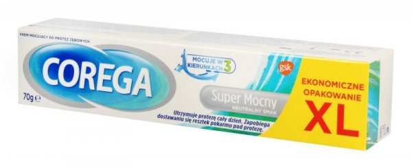GSK Corega Krem do mocowania protez zębowych -  Super Mocny neutralny smak 70g