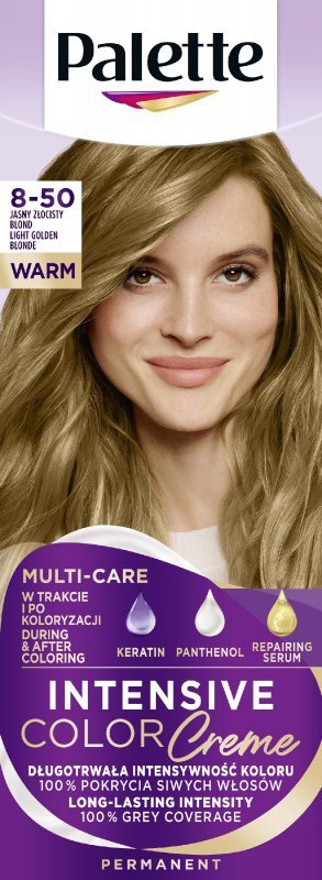 PALETTE Intens Creme Intensywna farba do włosów w kremie 8-50 Ciepły blond