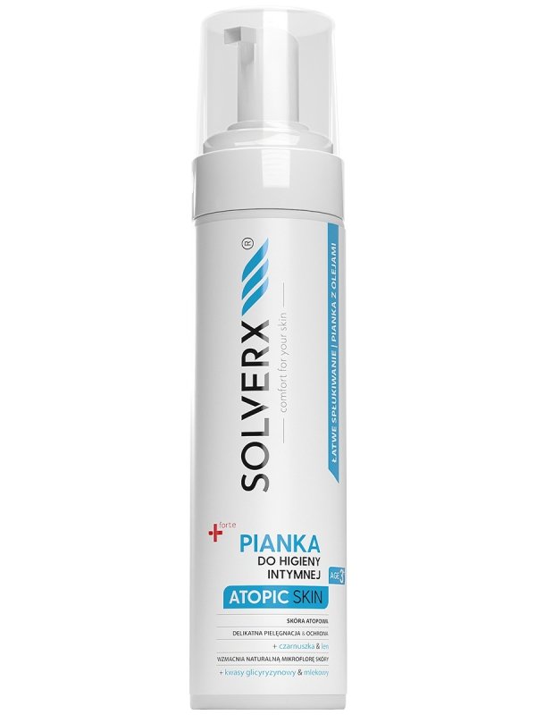 SOLVERX Atopic Skin Pianka do higieny intymnej do skóry atopowej  200ml