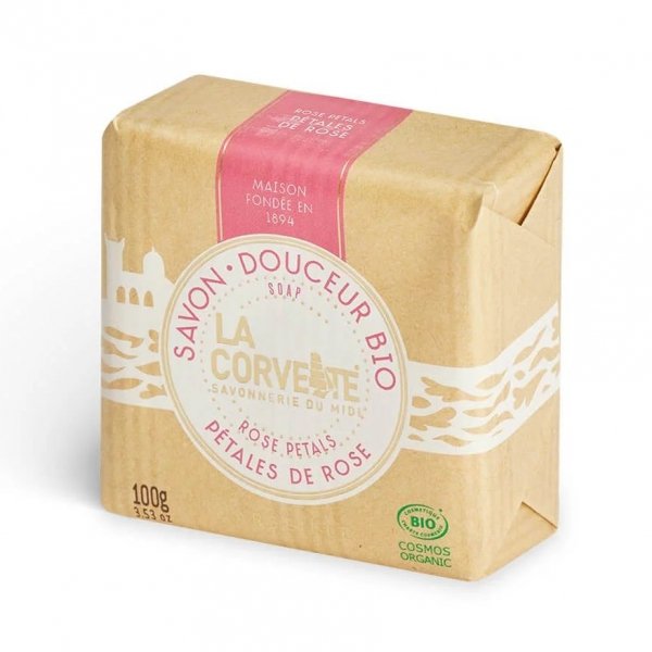 Rose petals Soap BIO Organic, La Corvette, 100g