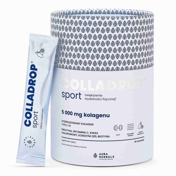 Colladrop® Sport, Kolagen Morski 5000 mg, Aura Herbals, 30 saszetek