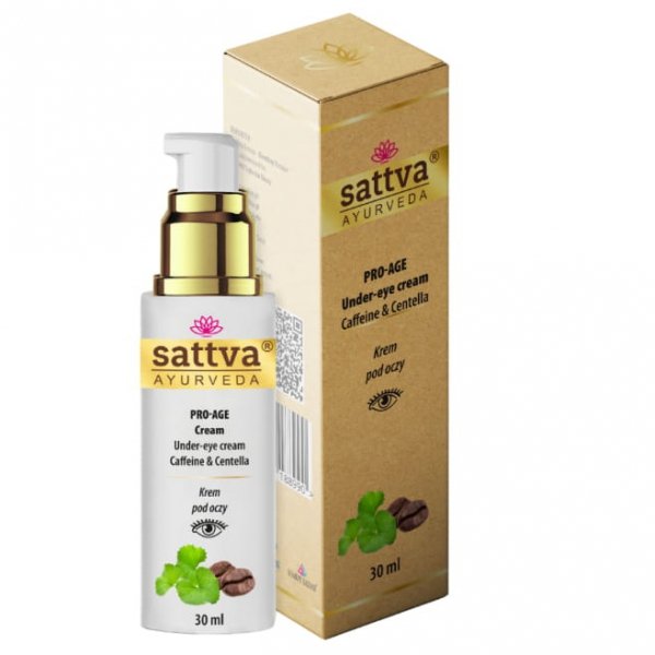 Pro-age krem pod oczy z kofeiną i centellą, Sattva, 30ml
