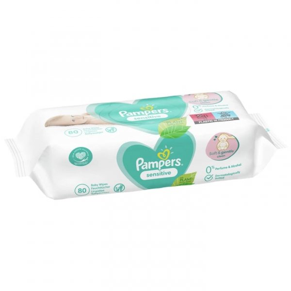 Chusteczki nawilżane Pampers Sensitive, 80 sztuk