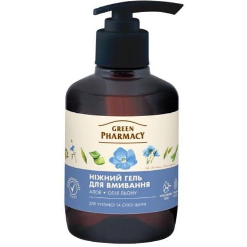Żel do mycia twarzy Aloes i Olej Lniany, Green Pharmacy, 270ml