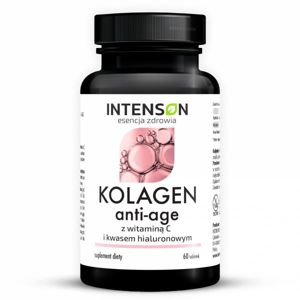 Anti-age Kolagen + Hialuron + Witamina C, Intenson, 60 tabletek