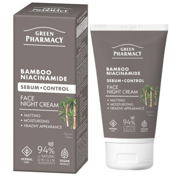Bambus + Niacynamid Krem do twarzy na noc, Green Pharmacy, 30ml