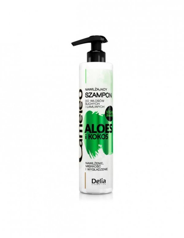 DELIA COSMETICS CAMELEO Szampon nawilżający Aloes i Kokos Vegan Friendly  250ml