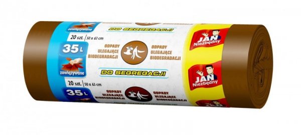 Sarantis Jan Niezbędny Worki do segregacji śmieci brązowe - odpady ulegające biodegradacji 35L  1op.-20szt