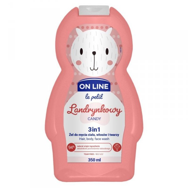 On Line Le Petit Żel do mycia ciała,włosów i twarzy 3w1 dla dzieci Landrynkowy  350ml