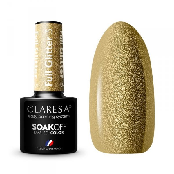 CLARESA Lakier hybrydowy Full Glitter nr 3  5g