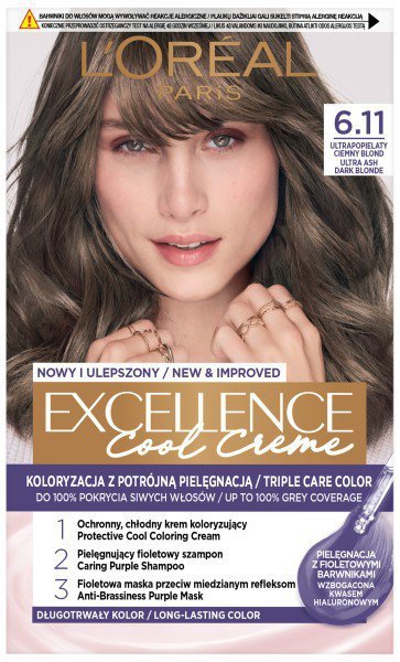 LOREAL Excellence Creme Farba do włosów  6.11 Ultrapopielaty ciemny blond