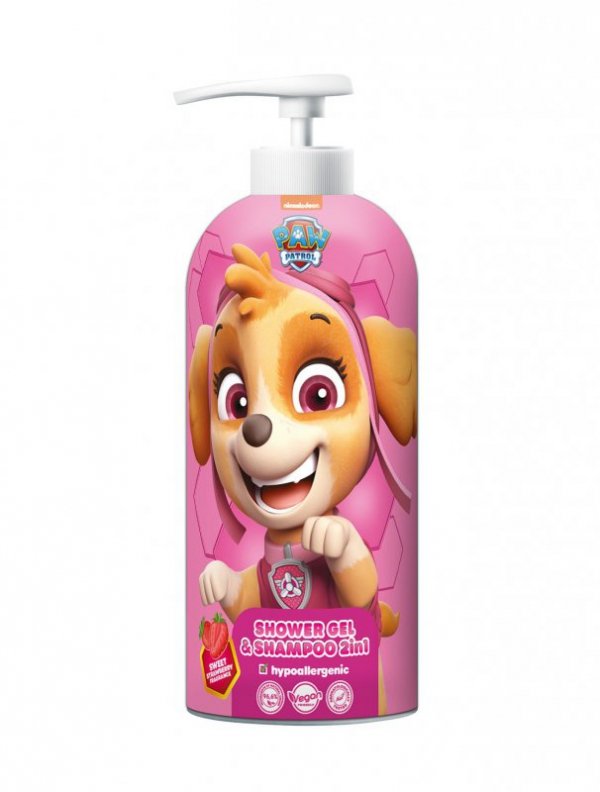 PSI PATROL Żel pod prysznic i szampon 2w1 - Skye Truskawka 1000 ml