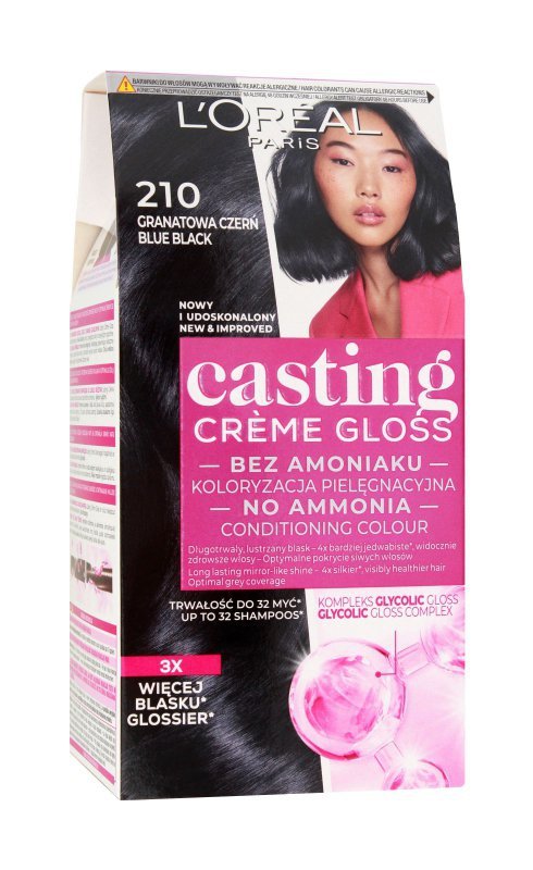 LOREAL Casting Creme Gloss Krem koloryzujący nr 210 Granatowa Czerń
