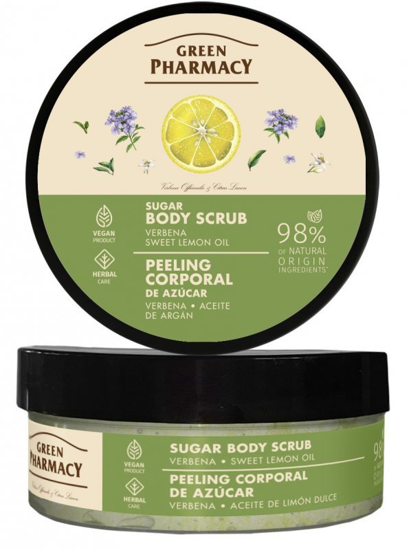 GREEN PHARMACY Peeling cukrowo-solny do ciała Werbena + Słodki olejek 200 ml