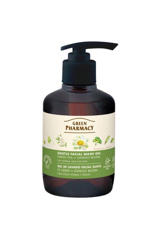 GREEN PHARMACY Delikatny żel do mycia twarzy dla skóry mieszanej i tłustej Zielona Herbata 270 ml
