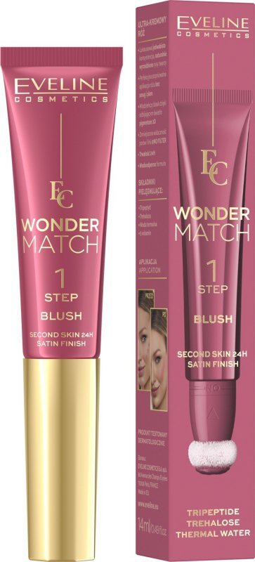 EVELINE Wonder Match Ultrakremowy Róż w tubce z aplikatorem - nr 01 14 ml