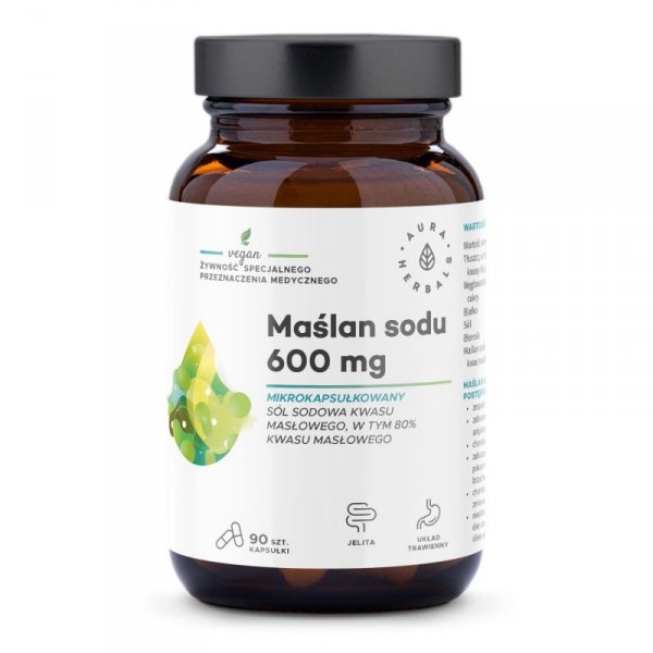 AURA HERBALS Maślan sodu 600 mg  90 kapsułek