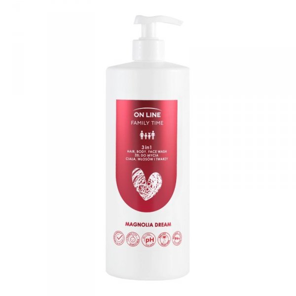 ON LINE Family Time Żel do mycia ciała ,włosów i twarzy 3w1 - Magnolia Dream  850 ml