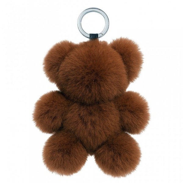ECARLA Brelok do kluczy - Miś futrzany Brązowy BRL370