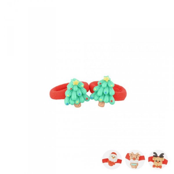 DONEGAL Gumki do włosów świąteczne (FA-5739) 1 op. - 2 szt. - mix wzorów