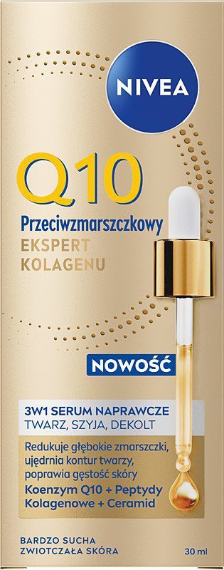 NIVEA Q10 Przeciwzmarszczkowy Ekspert Kolagenu Serum naprawcze do twarzy szyi dekoltu 30 ml