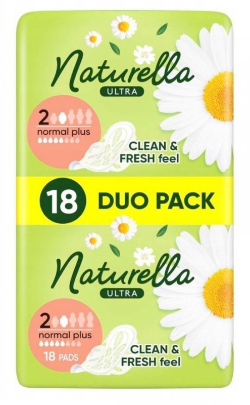 NATURELLA Ultra Podpaski ze skrzydełkami Normal Plus (rozmiar 2) 1 op. - 18 szt.