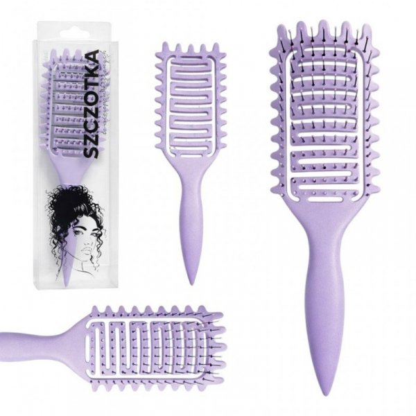 ECARLA Szczotka do rozczesywania, do suszenia, do masażu, do włosów kręconych Fioletowa SCZ20FIO