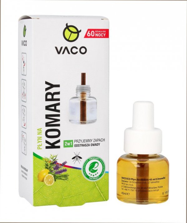 VACO ECO Płyn do elektro na komary,meszki i muszki 2w1 (Citronella) - wkład, 45ml