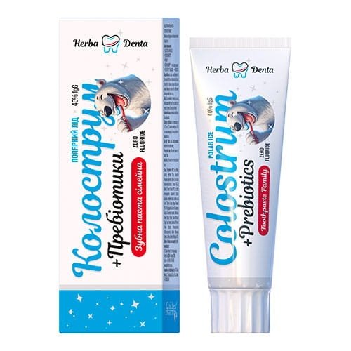 Pasta do zębów Herba Denta Colostrum Polar Ice – hydroksyapatyt i prebiotyki, bez fluoru, 100 g