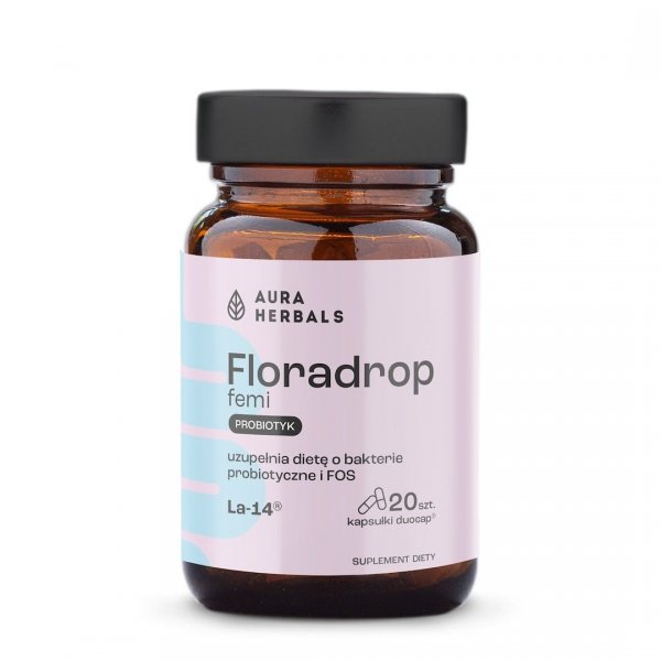 Floradrop femi, probiotyk, Aura Herbals, 20 kapsułek