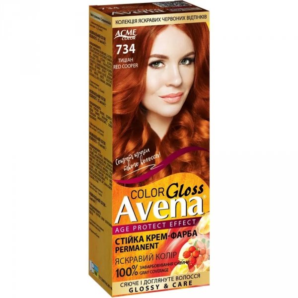 Farba do włosów w kremie Avena Color - 734 Tycjan