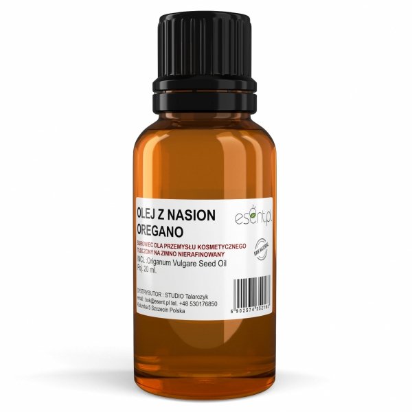 Olej z Oregano, tłoczony na zimno, nierafinowany, Esent, 20ml