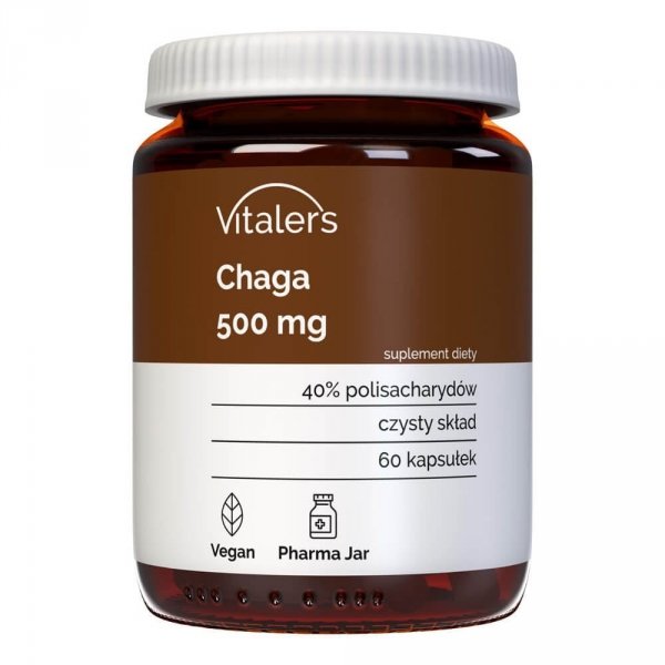 Chaga (Błyskoporek podkorowy) 500 mg, Vitaler's, 60 kapsułek