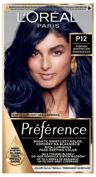 LOREAL Preference Farba do włosów nr P12 - Intensywna Granatowa Czerń  1op.