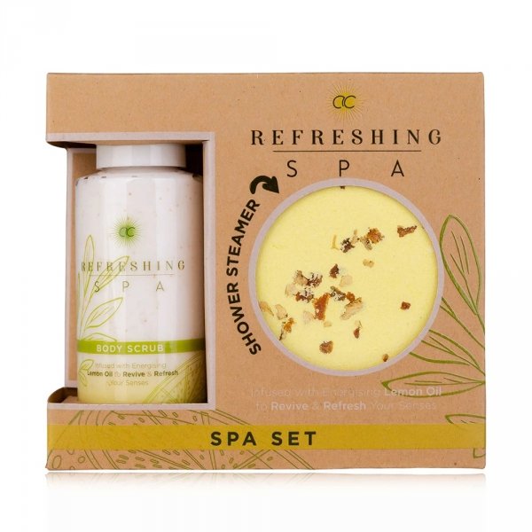 Zestaw Wellness REFRESHING SPA – Peeling do ciała + Pianka pod Prysznic, Lemon &amp; Jasmine
