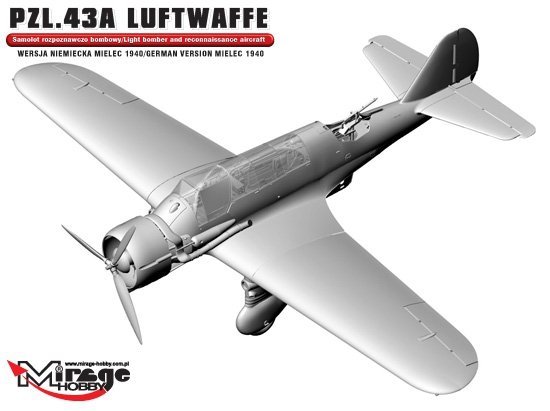 Mirage 481311 1/48 PZL.43A LUFTWAFFE 'Wersja Niemiecka Mielec 1940'