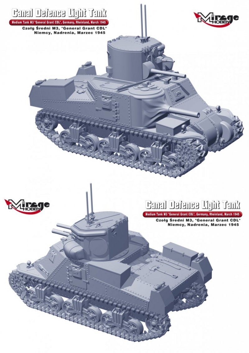 Mirage 729001 1/72 M3 'General Grant' - 'Canal Defence Light' Medium Tank , late version, Germany, Rheinland, March 1945