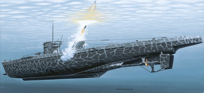 MIRAGE 40042 1:400 U-511 German Submarine - type U-IX B Turm I + WG42