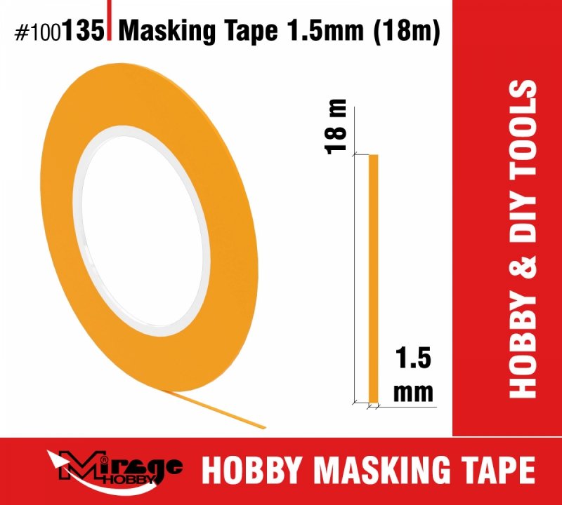 MIRAGE 100135 MASKING TAPE 1.5mm (18m) (taśma maskująca) 