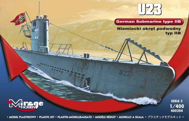 Mirage 400204 1/400 U23 typ II B niemiecki okręt podwodny