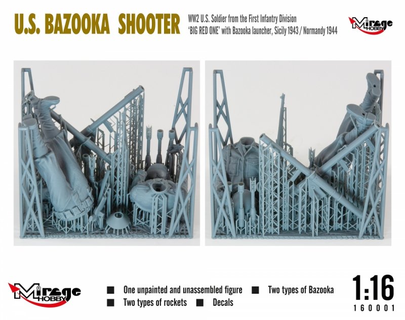 MIRAGE 160001 1:16 WW2 US BAZOOKA SHOOTER 'Big Red One' 