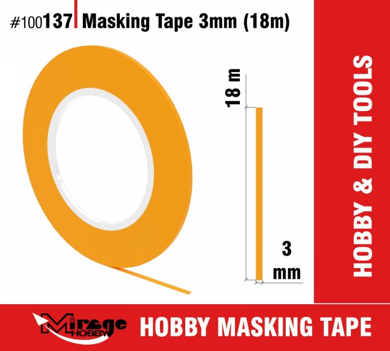 MIRAGE 100137 MASKING TAPE 3mm (18m) (taśma maskująca) 