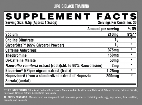 Nutrex Lipo 6 Black Training 30 serv