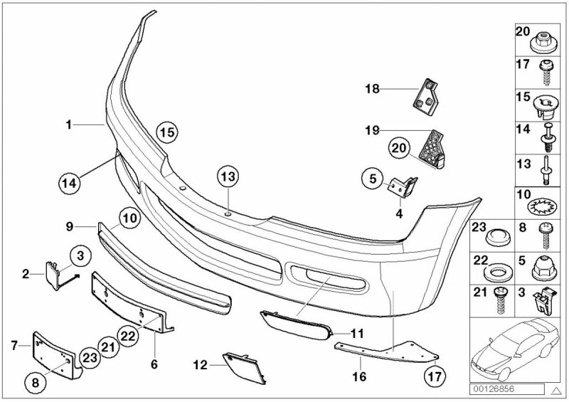 ZAŚLEPKA HALOGENU PRAWA R4 BMW Z3 8397866 W PRZEDNI ZDERZAK 