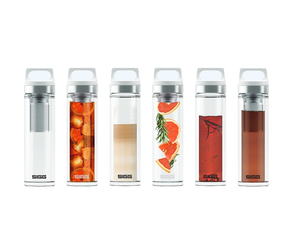 Termos szklany SIGG WMB z zaparzaczem HOT COLD Glass 400 ml Biały