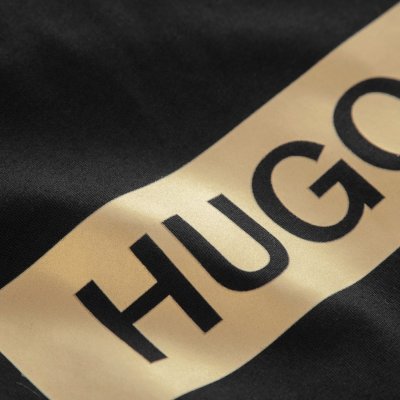 Hugo Boss t-shirt koszulka męska czarna złoty nadruk 50467585 001