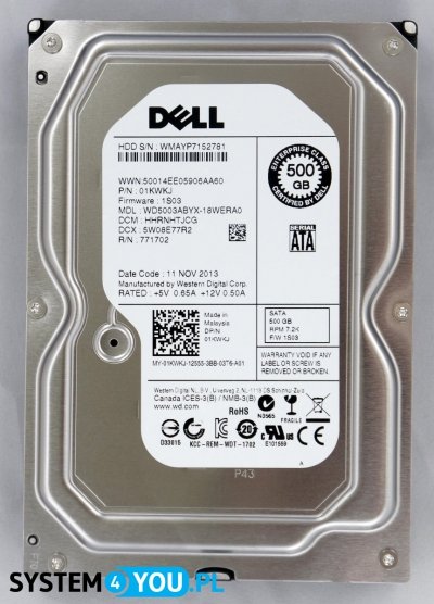 Dell 500GB ES, 7.2K, 3.5, Western Digital Summit