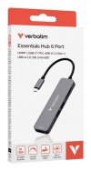 Verbatim 32156 huby i koncentratory USB 3.2 Gen 1 (3.1 Gen 1) Type-C 5000 Mbit/s Szary