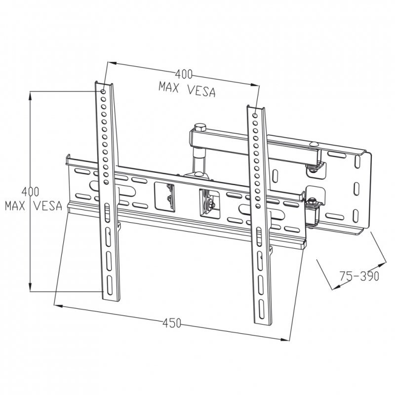 UCHWYT DO TV LCD/LED 22-55&quot; 35KG AR-53 ART reg. pion i poziom